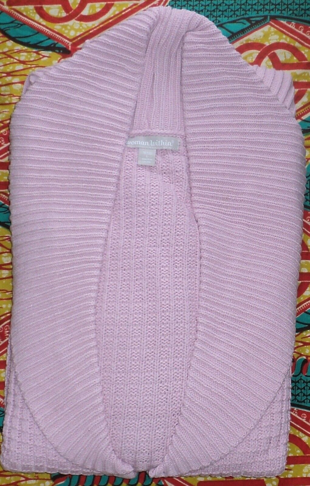 Woman Within Plus Size Mauve Mist Shawl Collar Long Sleeve Cardigan Size 2X