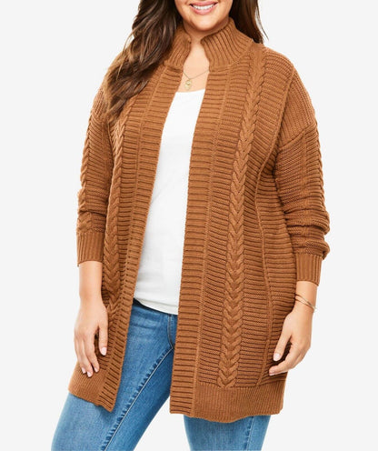 Woman Within Plus Size Ginger Long Sleeves Knit Sweater Cardigan Size 4X(34/36)