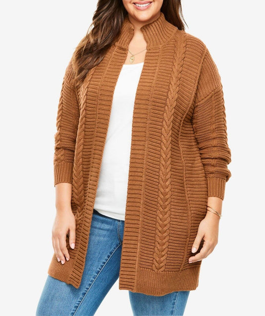 Woman Within Plus Size Ginger Long Sleeves Knit Sweater Cardigan Size 4X(34/36)