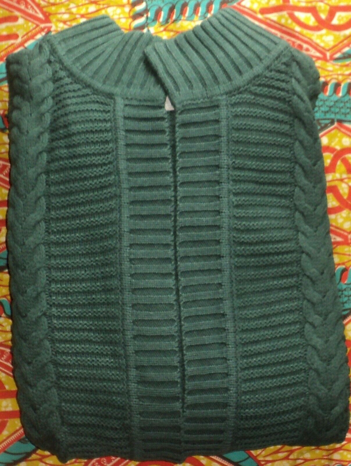 Woman Within Plus Size Dark Pine Long Sleeves Knit Sweater Cardigan Size 1X