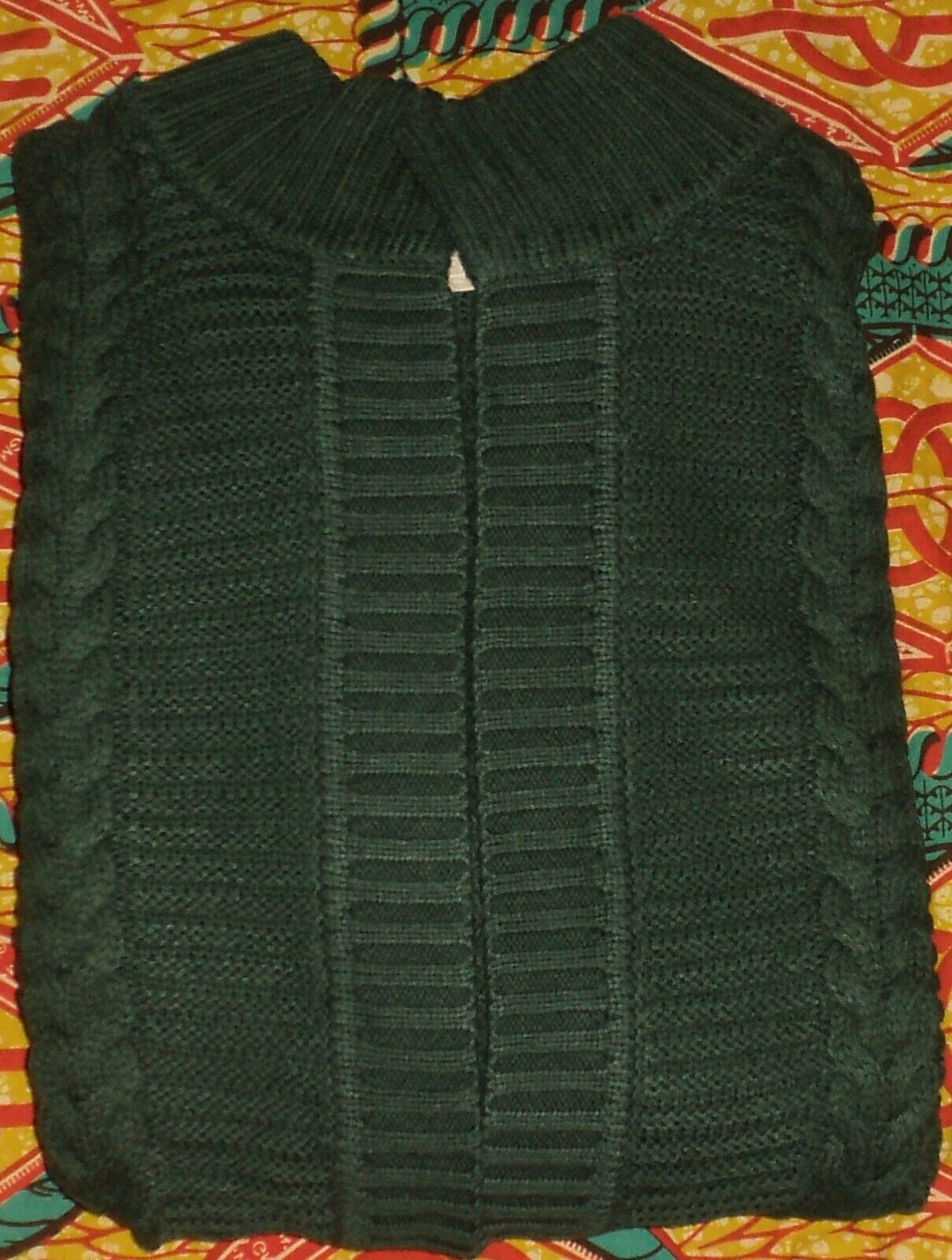 Woman Within Plus Size Dark Pine Long Sleeves Knit Sweater Cardigan Size 1X