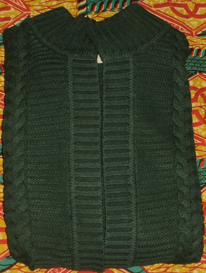 Woman Within Plus Size Dark Pine Long Sleeves Knit Sweater Cardigan Size 1X