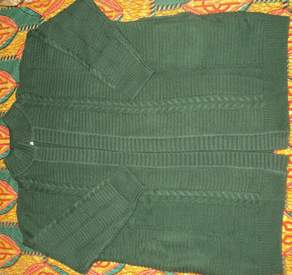 Woman Within Plus Size Dark Pine Long Sleeves Knit Sweater Cardigan Size 1X