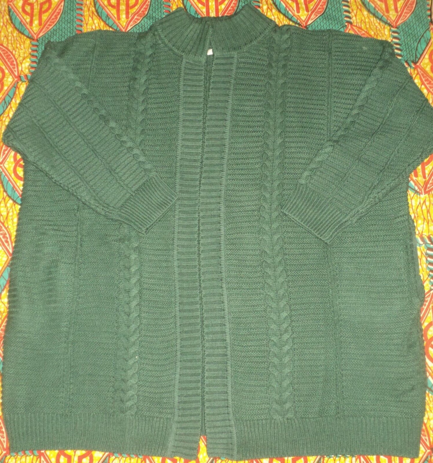 Woman Within Plus Size Dark Pine Long Sleeves Knit Sweater Cardigan Size 1X