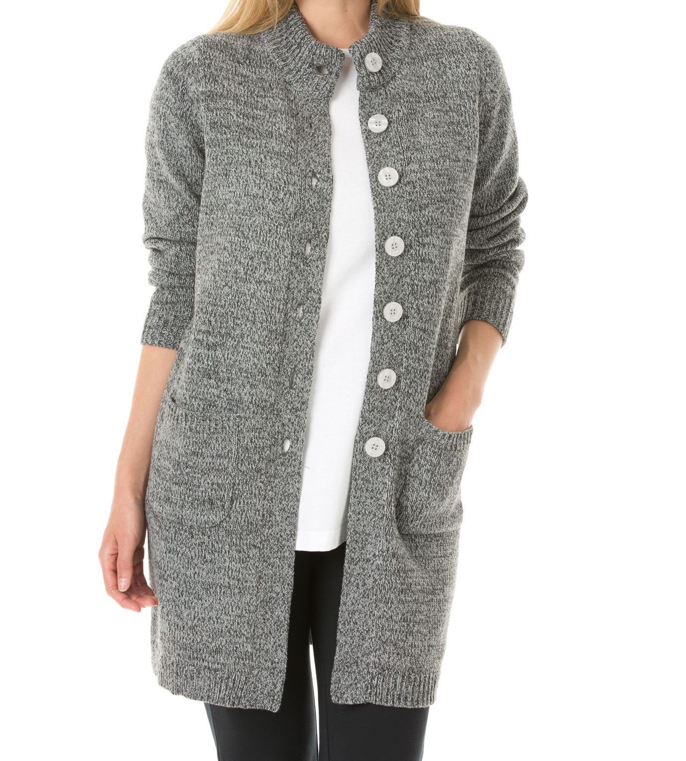 Woman Within Plus Size Heather Grey Heather Charcoal Sweater Cardigan Size 4X
