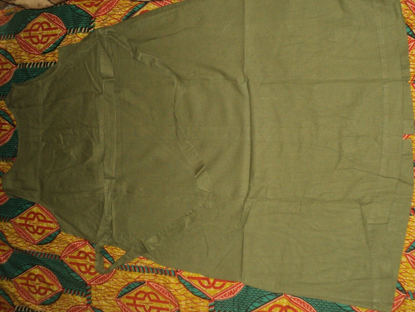 Woman Within Plus Size Green Fern Sleeveless Button-Front Linen-Blend Dress 20W