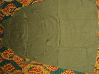 Woman Within Plus Size Green Fern Sleeveless Button-Front Linen-Blend Dress 20W