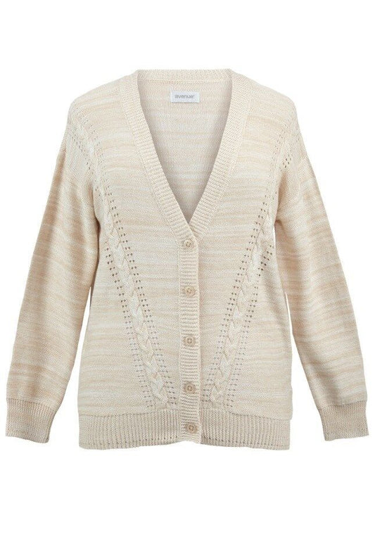 Avenue Plus Size Navy Long Sleeves Marled Cable Knit Cardigan Size 18/20