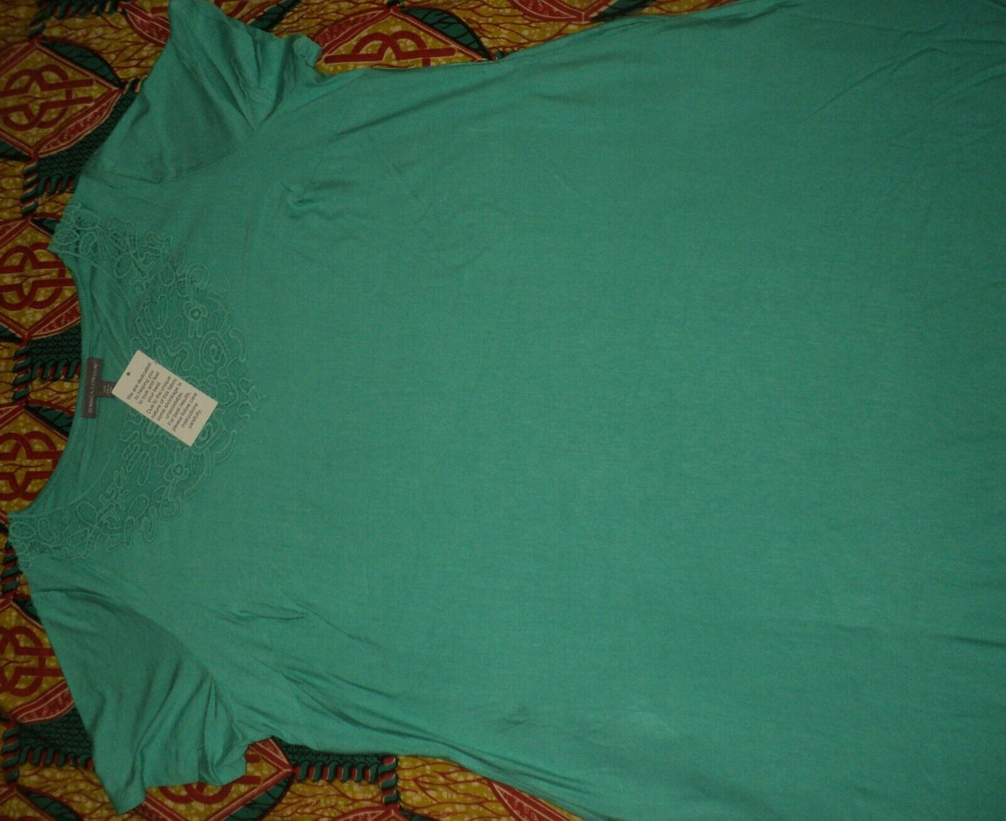 Jessica London Plus Size Petite Pretty Jade Crochet Applique Maxi Dress Sz 22W