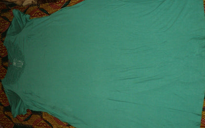 Jessica London Plus Size Petite Pretty Jade Crochet Applique Maxi Dress Sz 22W