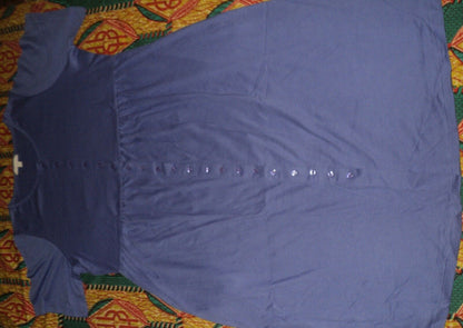 Woman Within Plus Size Tulip Purple Button Front Empire Waist Dress Size 1X