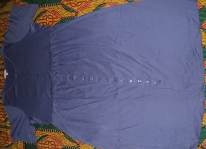 Woman Within Plus Size Tulip Purple Button Front Empire Waist Dress Size 1X