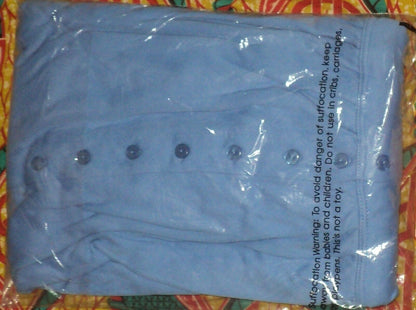 Woman Within Petite Plus Size Horizon Blue Button Front Empire Waist Dress Sz 5X