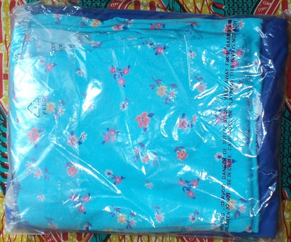 Only Necessities Plus Size Bright Aqua Flowers 3-piece Cotton Pajama Set Sz 3X