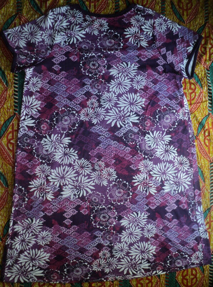 Dreams & Co. Plus Size Rich Violet Blooming Short T-Shirt Lounger Size 2X(26/28)