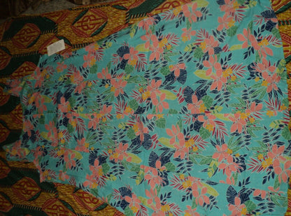 Woman Within Plus Size Caribbean Blue Scoopneck Button-Front Maxi Dress Size 28W