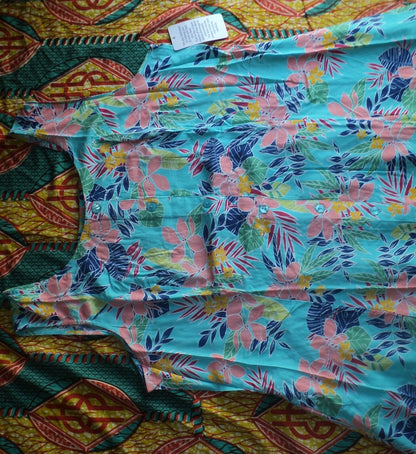 Woman Within Plus Size Caribbean Blue Scoopneck Button-Front Maxi Dress Size 28W