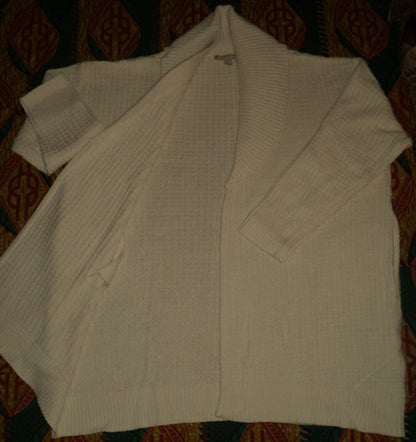Woman Within Plus Size  Ivory Shawl Collar Long Sleeve Cardigan Size 1X(22/24)