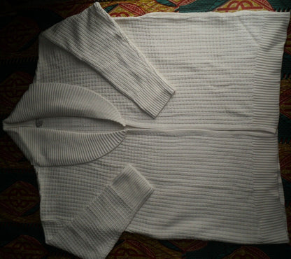Woman Within Plus Size  Ivory Shawl Collar Long Sleeve Cardigan Size 1X(22/24)