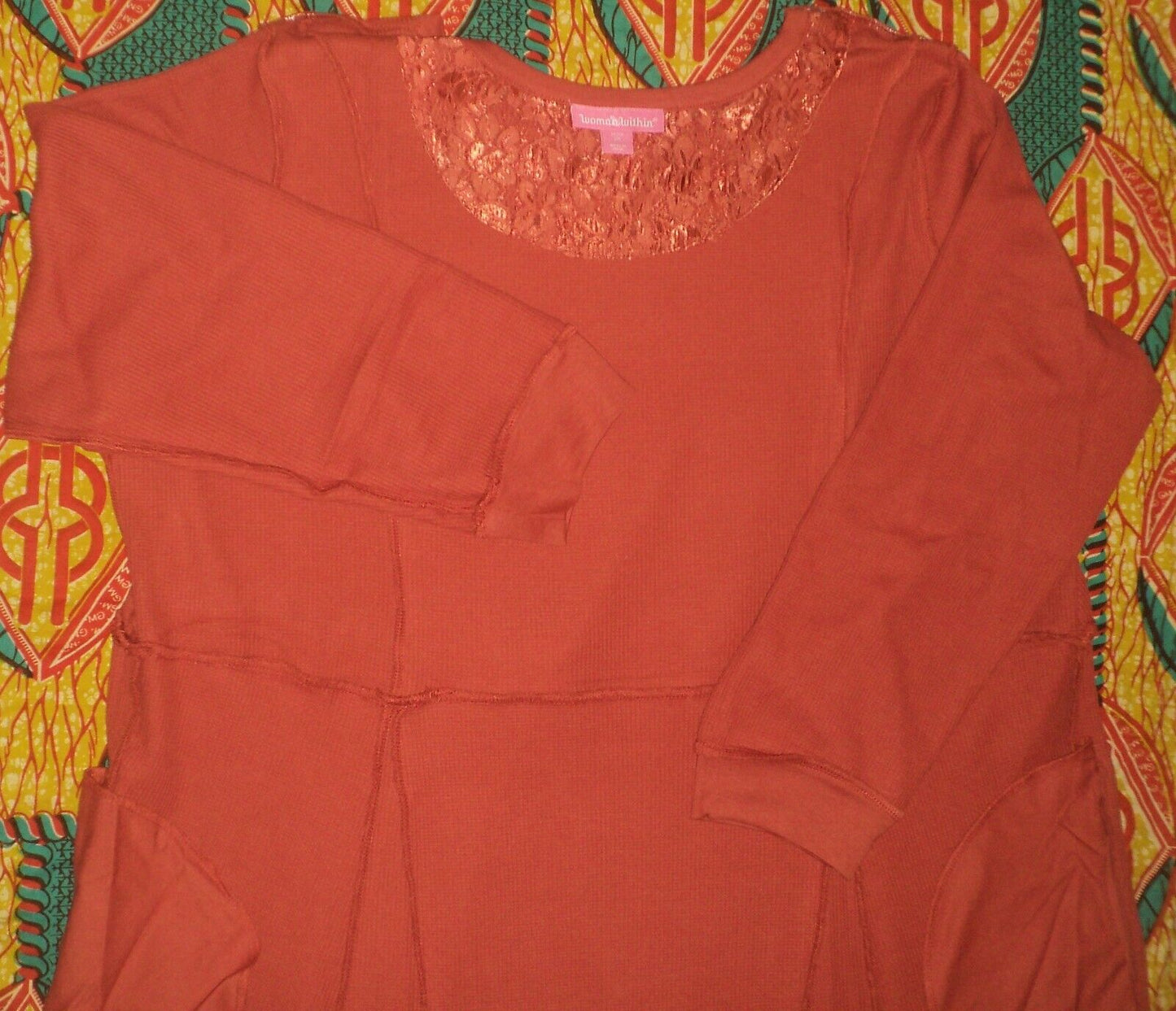 Woman Within Plus Size Red Ochre Thermal Knit A-Line Dress Size 4X(34/36)