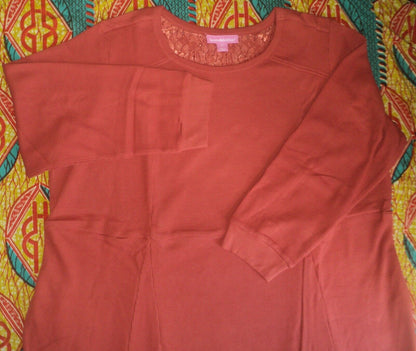 Woman Within Plus Size Red Ochre Thermal Knit A-Line Dress Size 4X(34/36)