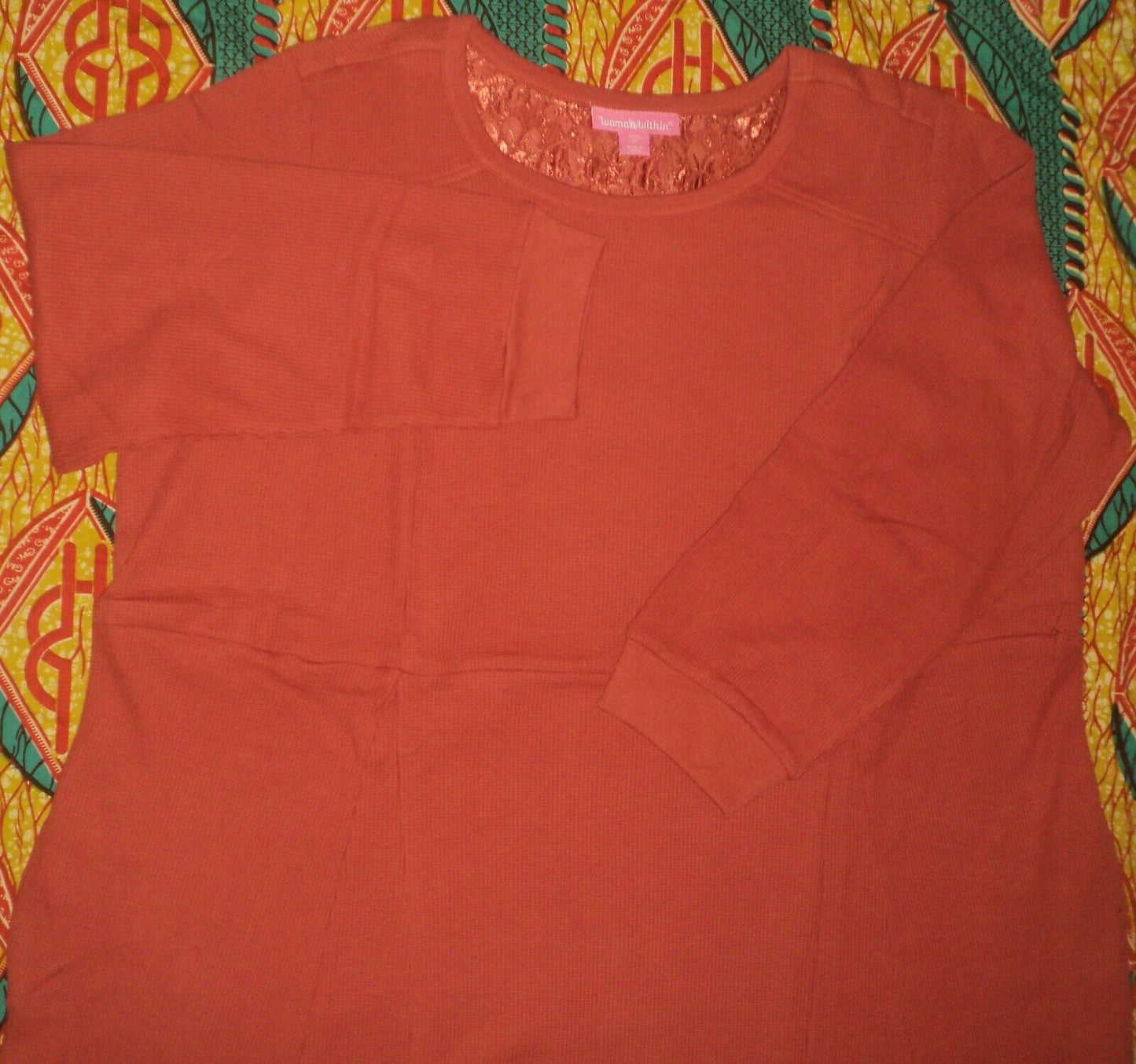 Woman Within Plus Size Red Ochre Thermal Knit A-Line Dress Size 4X(34/36)