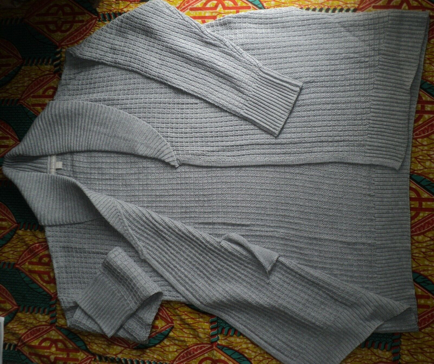 Woman Within Plus Size Heather Grey Shawl Collar Long Sleeve Cardigan Size 1X