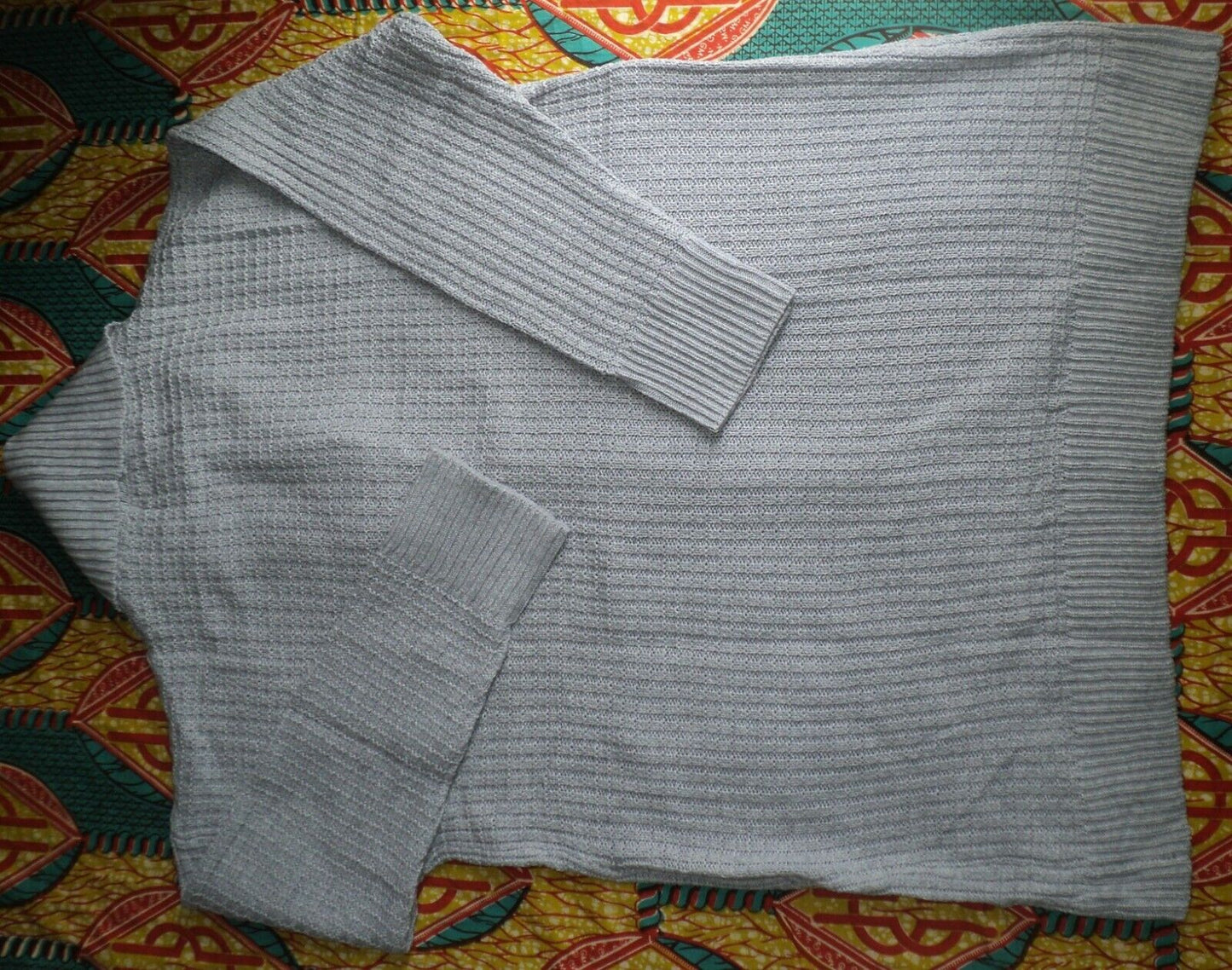 Woman Within Plus Size Heather Grey Shawl Collar Long Sleeve Cardigan Size 1X