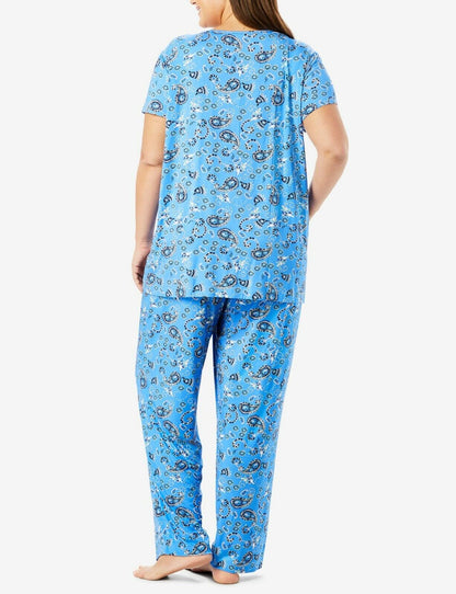 Only Necessities Plus Size Light Orchid Dot Pintucked Pajama Set Size 3X(30/32)