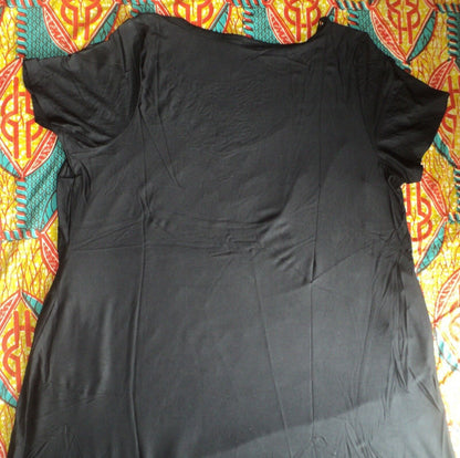 Jessica London Plus Size Petite Black Crochet Applique Maxi Dress Size 20W