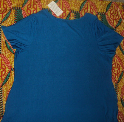 Jessica London Plus Size Petite Bright Cobalt Crochet Applique Maxi Dress 20W