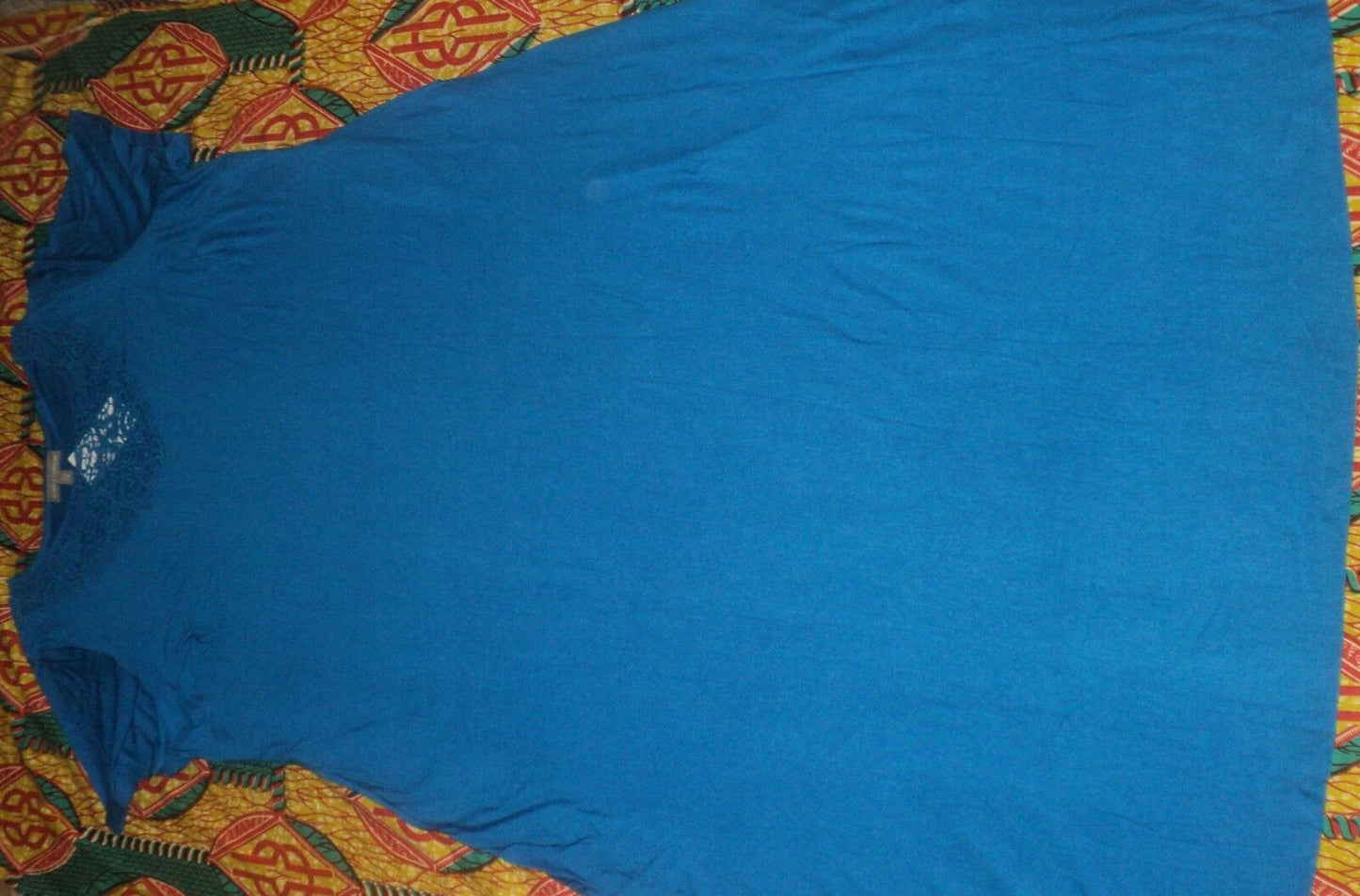 Jessica London Plus Size Petite Bright Cobalt Crochet Applique Maxi Dress 20W