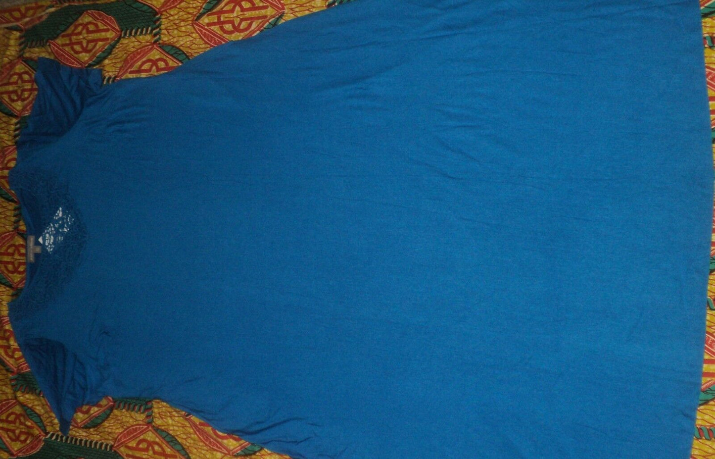 Jessica London Plus Size Petite Bright Cobalt Crochet Applique Maxi Dress 20W