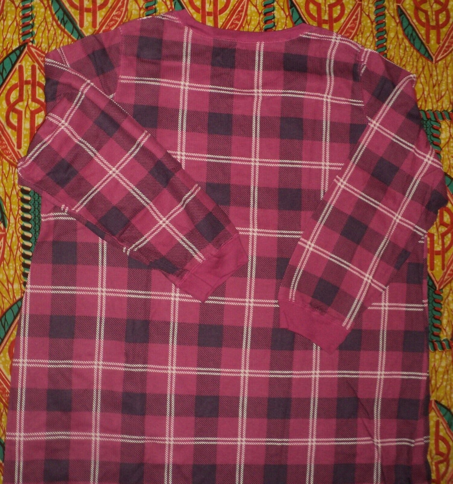 Dreams & Co. Plus Size Raspberry Violet Thermal Henley Sleepshirt Size 1X(22/24)