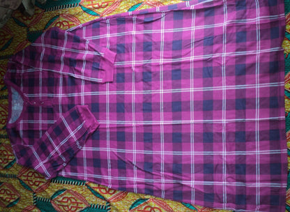 Dreams & Co. Plus Size Raspberry Violet Thermal Henley Sleepshirt Size 1X(22/24)