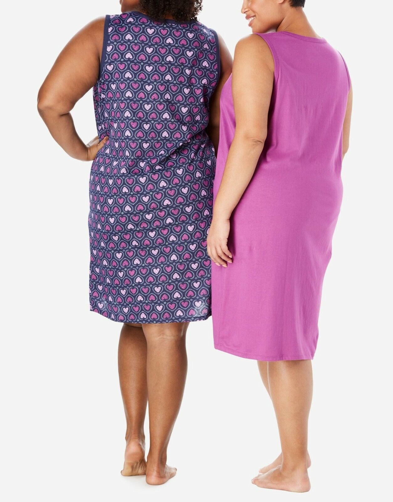 Dreams & Co Plus Size True Blue Call Me 2Pack Sleeveless Sleepshirts Size 2X