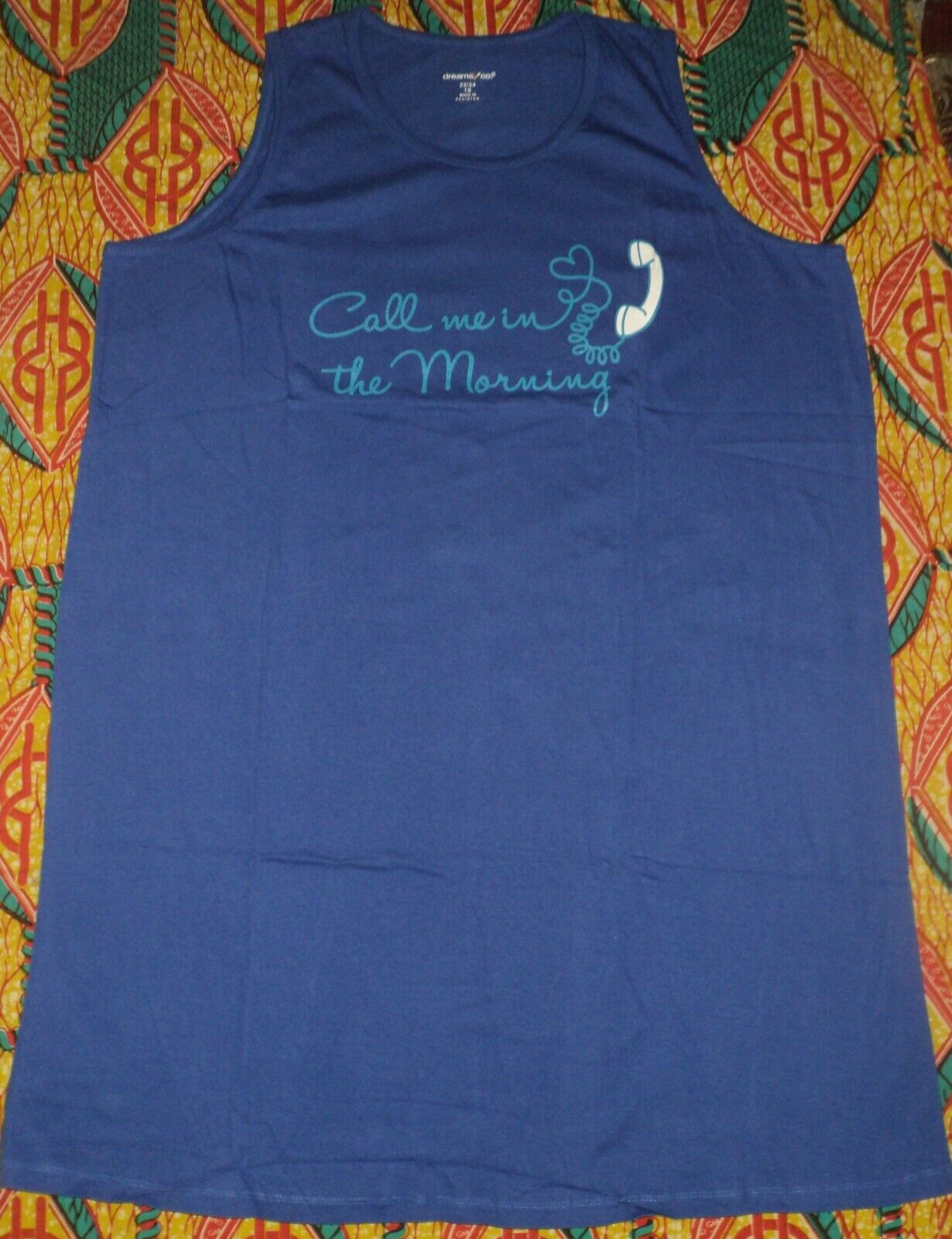 Dreams & Co Plus Size True Blue Call Me 2Pack Sleeveless Sleepshirts Size 2X