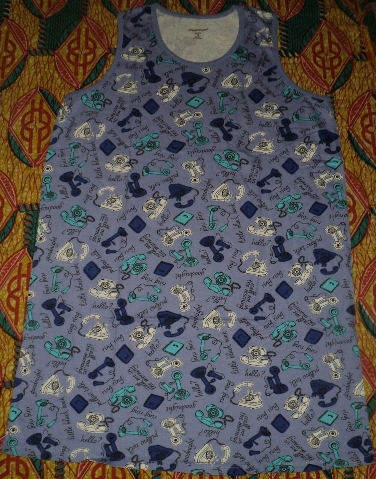Dreams & Co Plus Size True Blue Call Me 2Pack Sleeveless Sleepshirts Sz L(18/20)