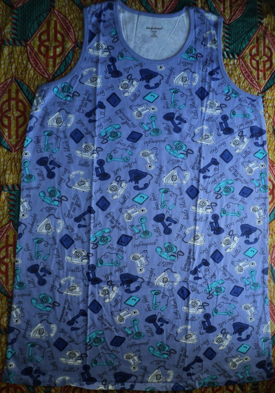 Dreams & Co Plus Size True Blue Call Me 2Pack Sleeveless Sleepshirts Sz L(18/20)