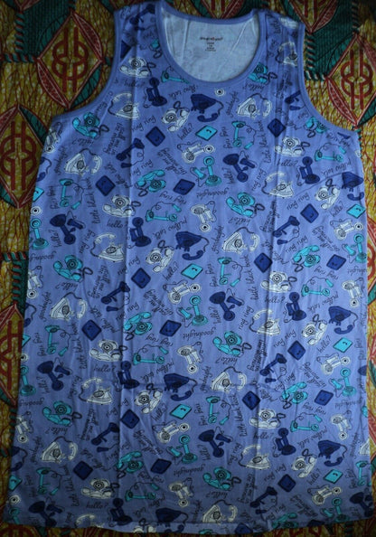 Dreams & Co Plus Size True Blue Call Me 2Pack Sleeveless Sleepshirts Sz L(18/20)
