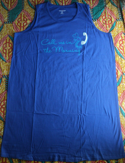 Dreams & Co Plus Size True Blue Call Me 2Pack Sleeveless Sleepshirts Size 4X