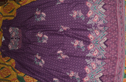 Only Necessities Plus Size Plum Burst Sleeveless Bib Long Lounger Size 5X(38/40)