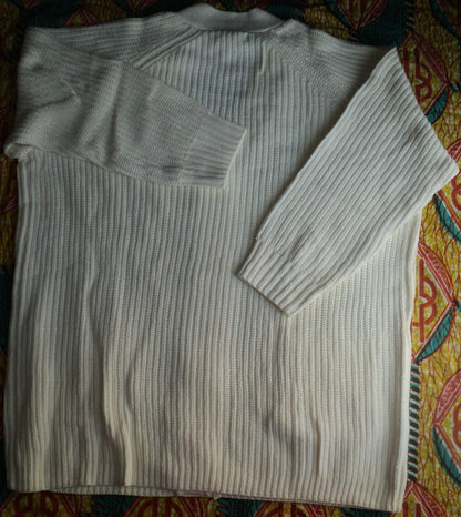 Woman Within Plus Size Ivory Long Sleeves Shaker Knit Cardigan Size 1X(22/24)