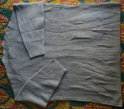 Woman Within Plus Size Heather Grey Long Sleeve Shaker Knit Cardigan Sz 2X-26/28