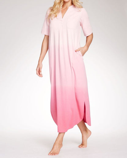 Dreams & Co. Plus Size Rose Quartz Ombre Short Sleeve Knit Lounger Size 4X-34/36