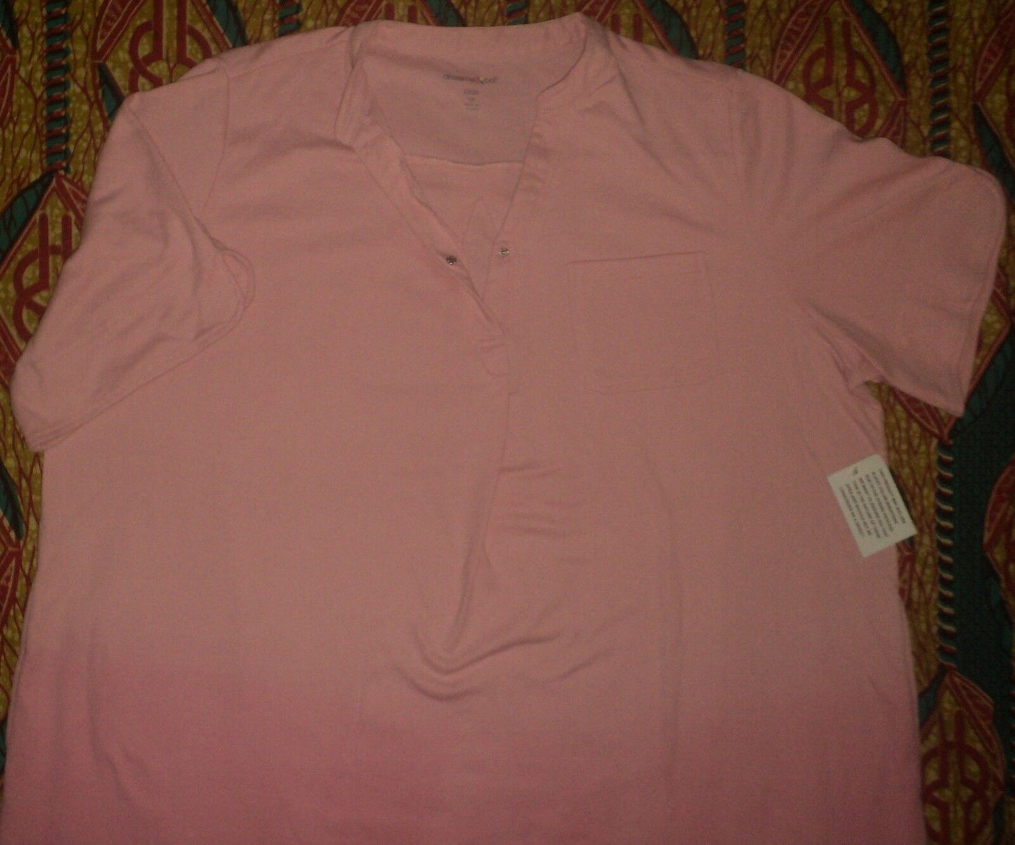 Dreams & Co. Plus Size Rose Quartz Ombre Short Sleeve Knit Lounger Size 4X-34/36