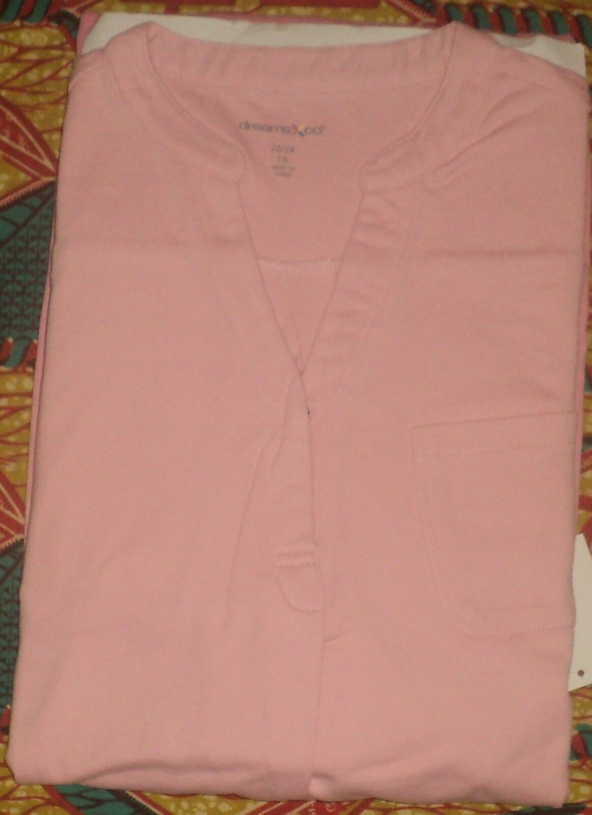 Dreams & Co. Plus Size Rose Quartz Ombre Short Sleeve Knit Lounger Size 4X-34/36