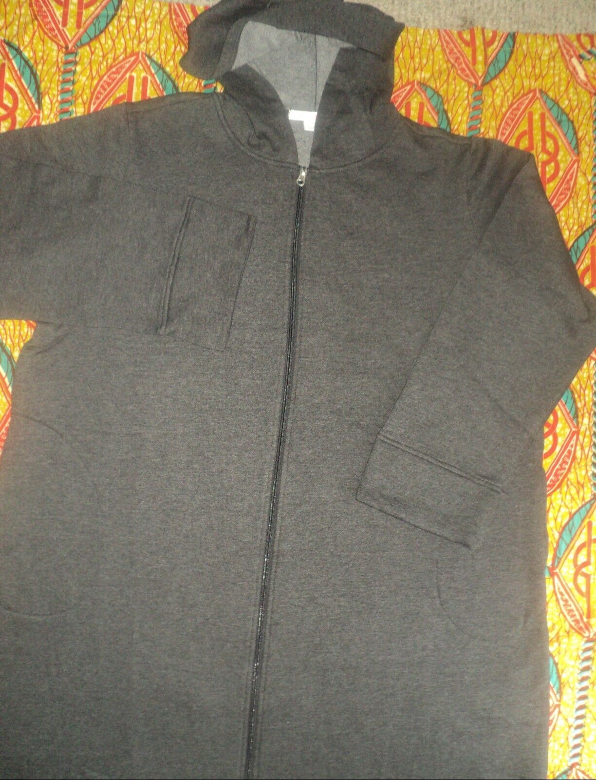 Dreams & Co. Plus Size Heather Charcoal Long Fleece Hoodie Robe Size 4X(34/36)