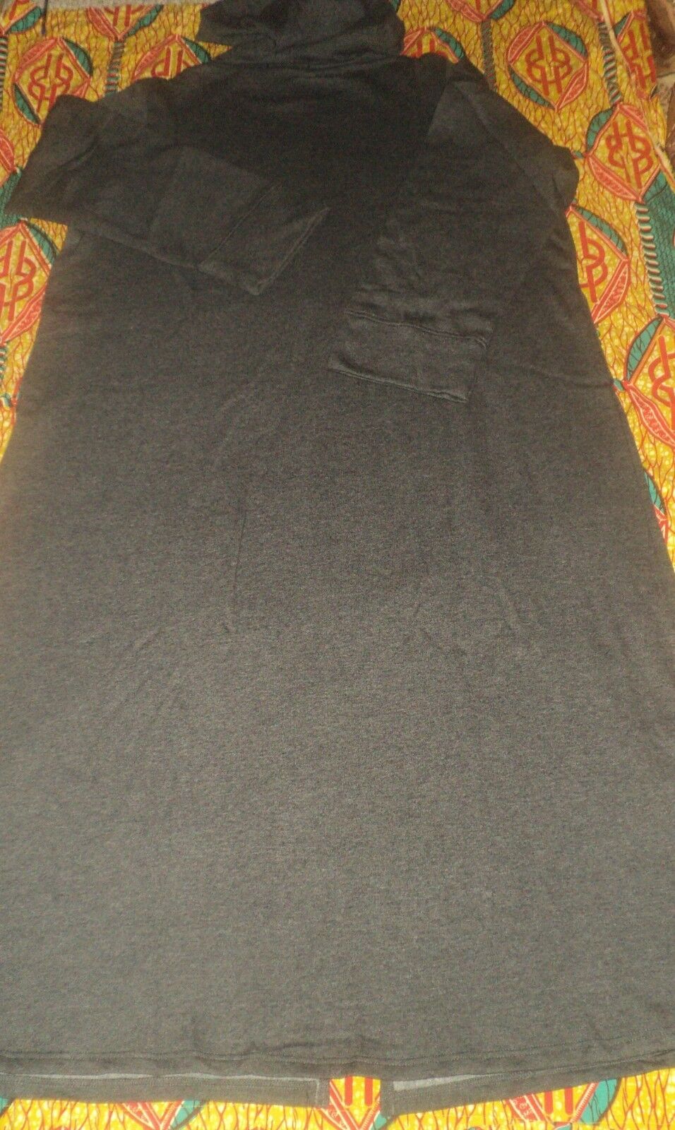 Dreams & Co. Plus Size Heather Charcoal Long Fleece Hoodie Robe Size 4X(34/36)