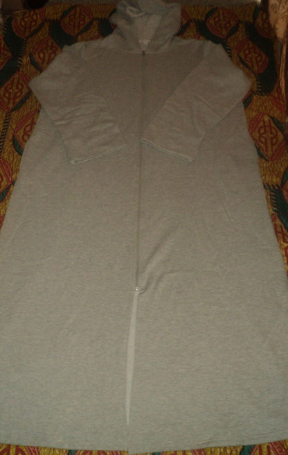 Dreams & Co. Plus Size Heather Grey Long Fleece Hoodie Robe Size 4X(34/36)